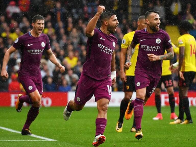 Sergio Agüero festeja su gol. Foto: Getty Images
