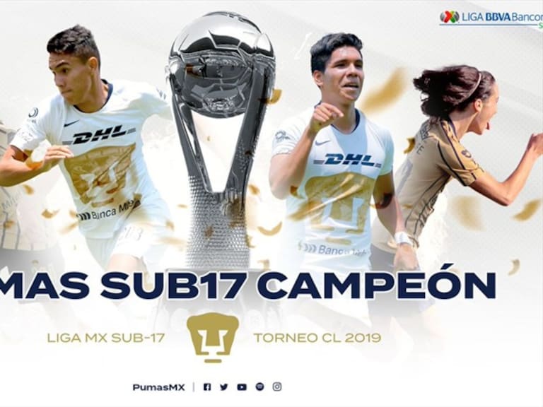 Pumas fue campeón en la Sub-17. Foto: Twitter @PumasMX