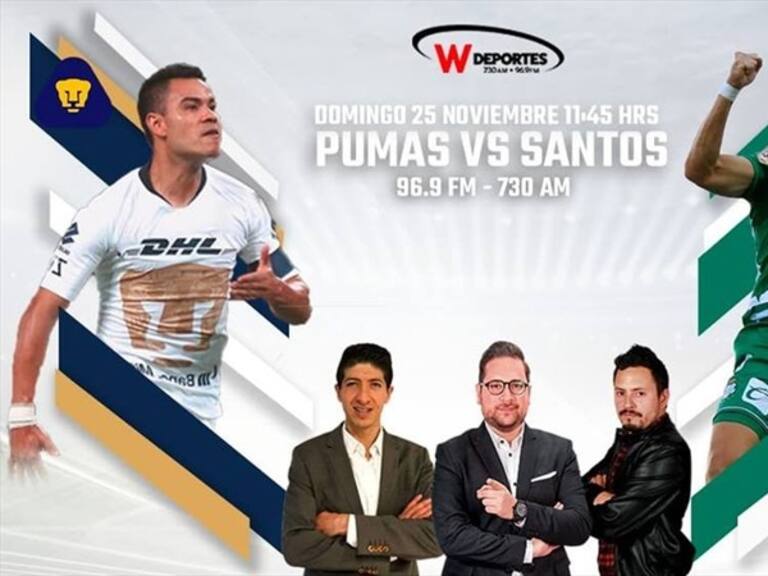 Pumas vs Santos. Foto: W Deportes