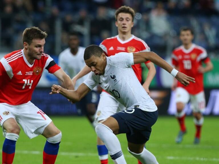 Kylian Mbappe en el duelo amistoso VS Rusia. Foto: Getty images