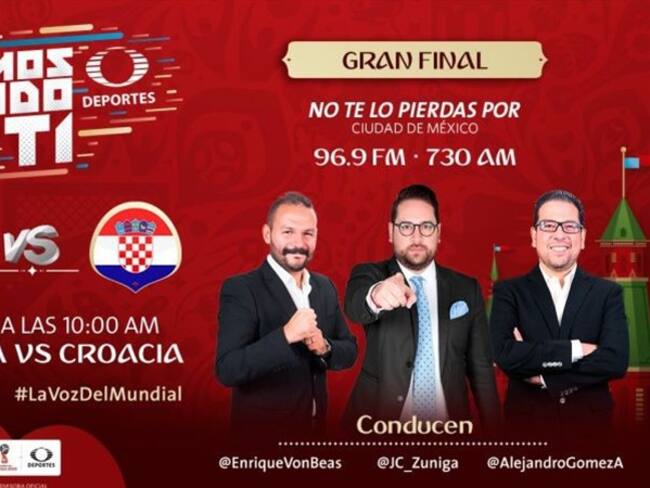 En Vivo Online Final Rusia 2018: Francia VS Croacia