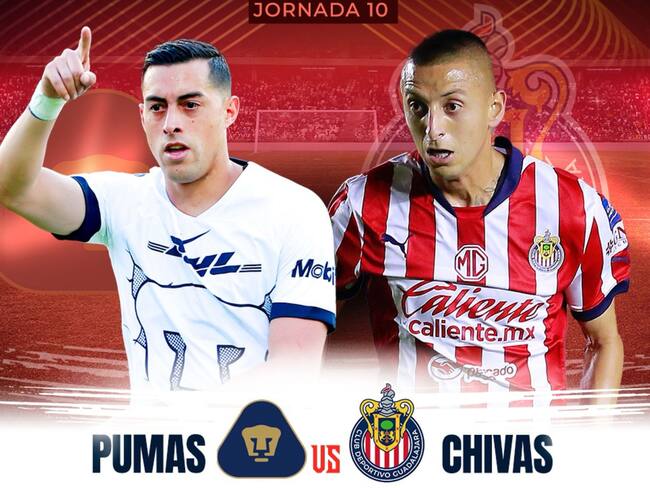 Pumas vs Chivas: EN VIVO, dónde, cuándo y a qué hora ver el juego de la Jornada 10 del Clausura 2025