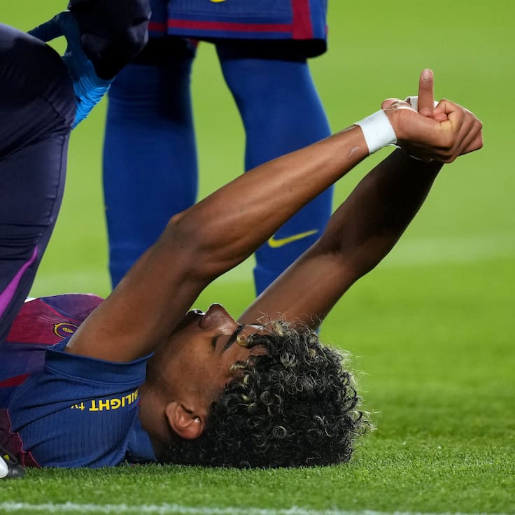 Lamine Yamal enciende las alarmas tras salir lesionado ante el Celta de Vigo