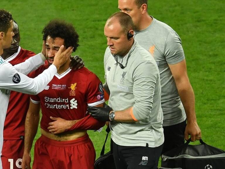 Salah lesionado en la Final de la Champions. Foto: WDeportes