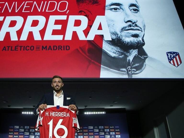 Héctor Herrera durante su presentación con el Atlético de Madrid. Foto: Twitter Atlético de Madrid