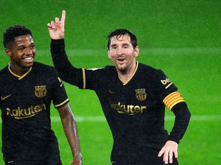 Ansu Fati y Messi Barcelona. Foto: Getty Images