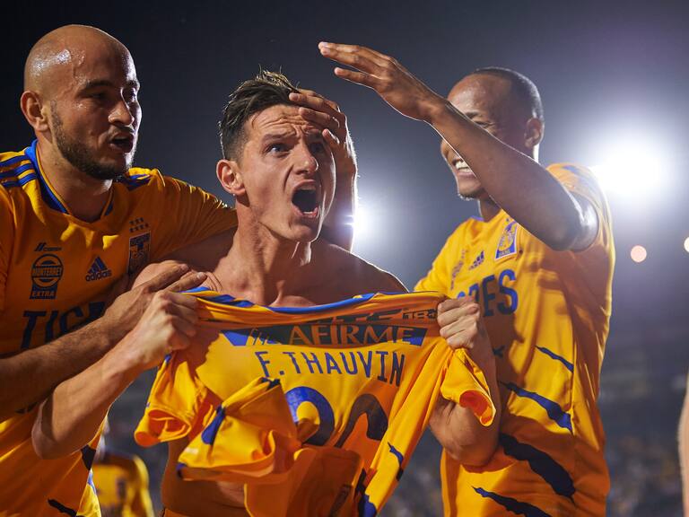 Florian Thauvin celebrates his goal 2-0 of Tigres during the game Tigres UANL vs Monterrey, corresponding to day 11 of the Torneo Clausura Grita Mexico C22 of Liga BBVA MX, at Universitario Stadium, on March 19, 2022.
<br><br>
Florian Thauvin celebra su gol 2-0 de Tigres durante el partido Tigres UANL vs Monterrey, correspondiente a la jornada 11 del Torneo Clausura Grita Mexico C22 de la Liga BBVA MX, en el Estadio Universitario, el 19 de Marzo de 2022.