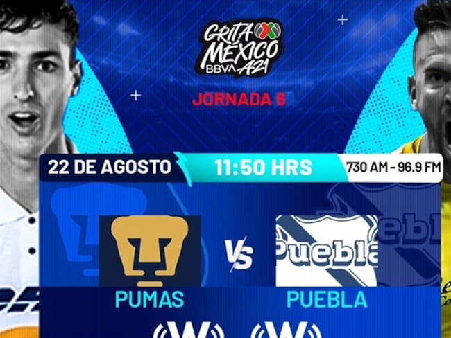 Pumas vs Puebla, en vivo, jornada 6, Liga MX, Grita MéxicoA21