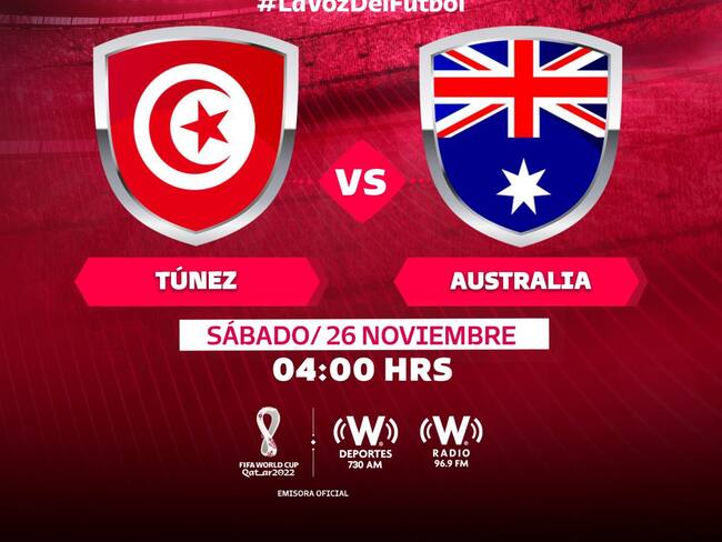 En VIVO y en directo online, Túnez vs Australia, Copa del Mundo, Qatar 2022, Jornada 2, Grupo D