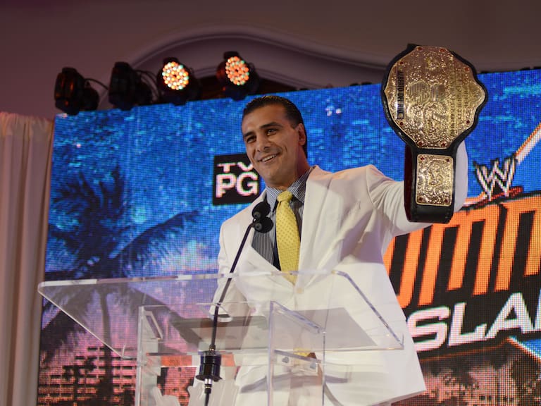 Alberto del Río en la Conferencia de prensa WWE SummerSlam