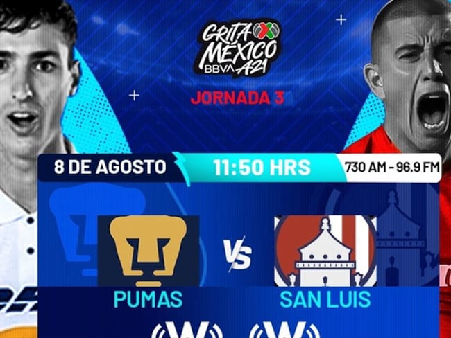 Pumas vs Atlético de San Luis, en vivo, jornada 3, Liga MX, Grita México A21