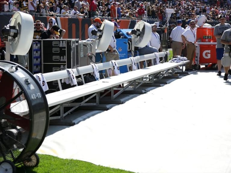 Bancas de la NFL vacías durante el himno. Foto: Getty Images