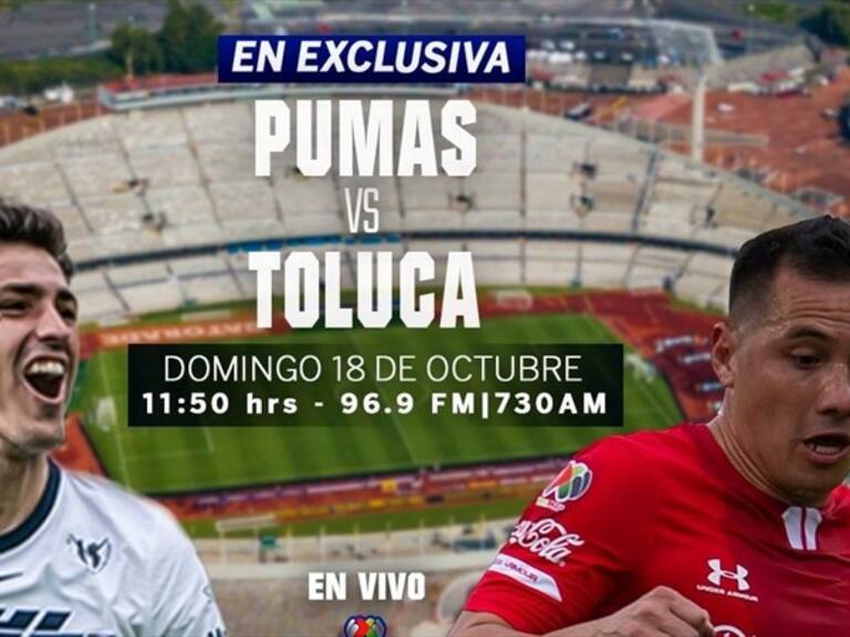 Pumas vs Toluca en vivo . Foto: Especial