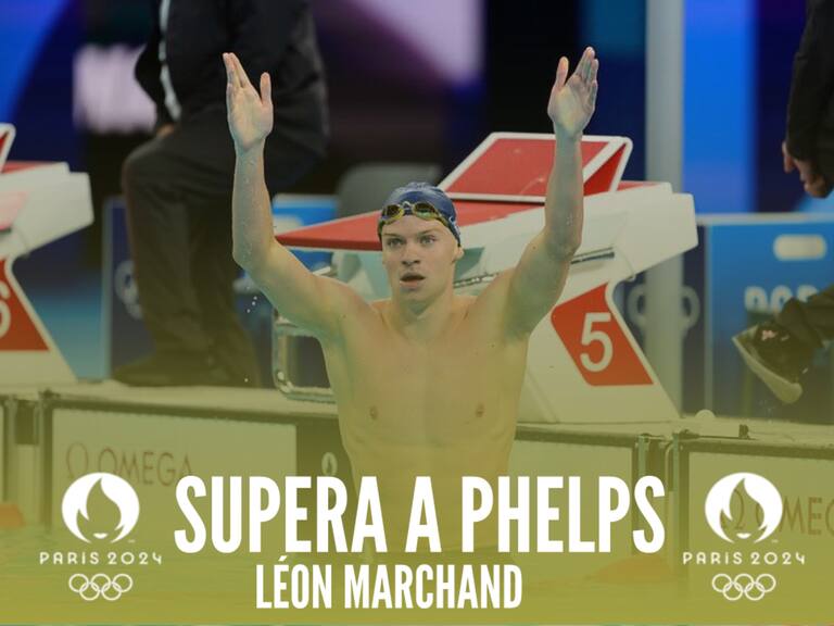 Léon Marchand rompe récord de Michael Phelps en los 400 metros