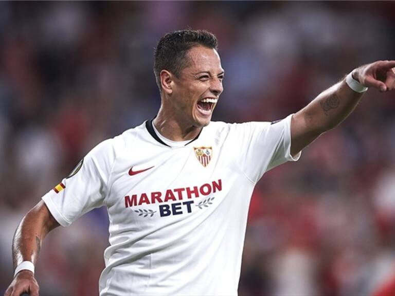 Javier Hernández festeja su gol. Foto: GettyImages