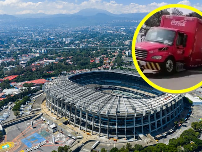 Socavón junto al Estadio Azteca: Camión cae durante inspección de la FIFA para el Mundial 2026