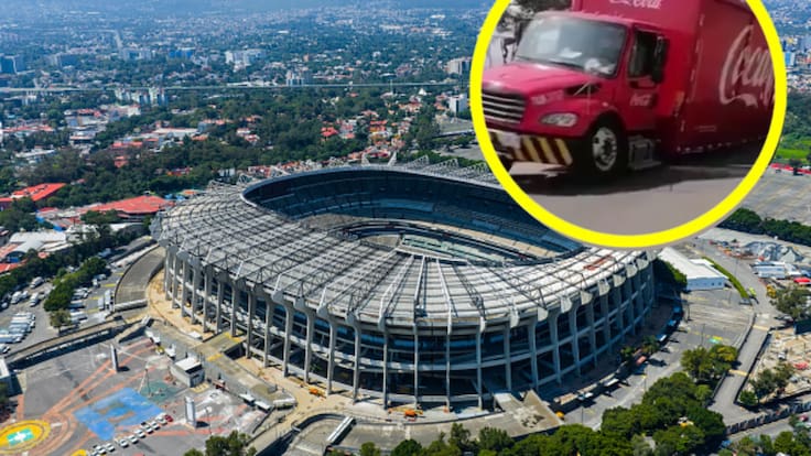 Socavón junto al Estadio Azteca: Camión cae durante inspección de la FIFA para el Mundial 2026