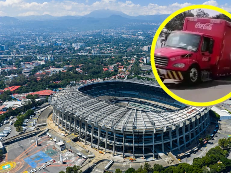 Socavón junto al Estadio Azteca: Camión cae durante inspección de la FIFA para el Mundial 2026