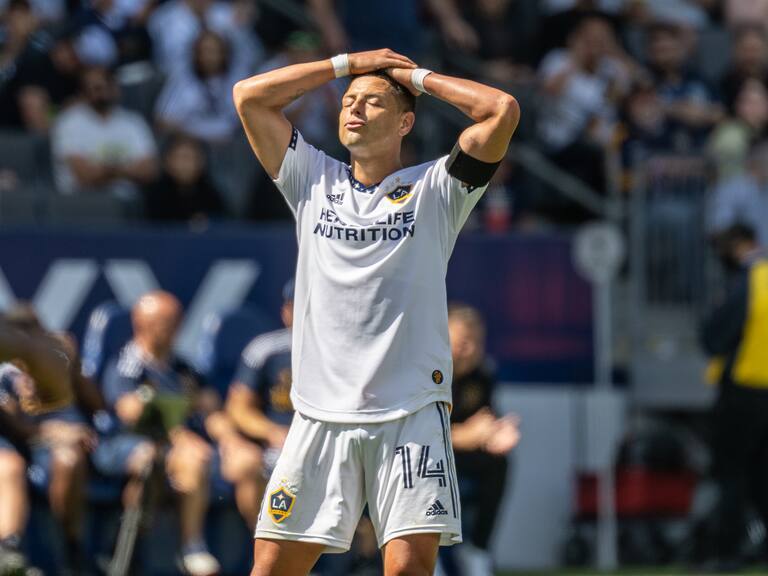 CARSON, CA - MARCH 19: Javier Hernández #14 of Los Angeles Galaxy reacts during the match against Orlando City at the Dignity Health Sports Park on March 19, 2022 in Carson, California. Orlando City won the match 1-0 (Photo by Shaun Clark/Getty Images)