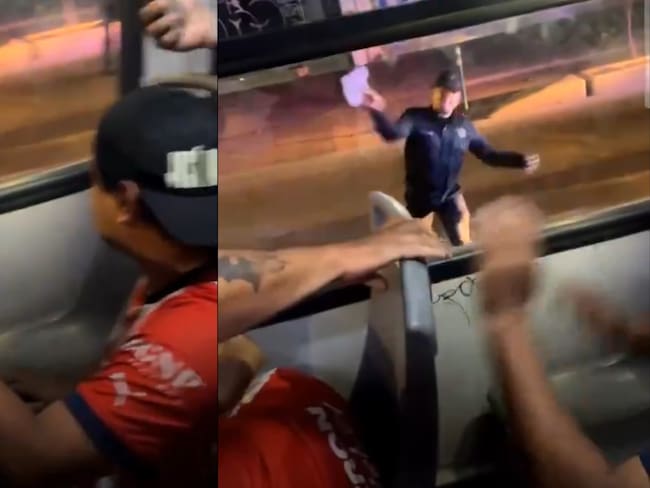 Captan brutal agresión de policías a aficionados de Chivas, tras el juego ante Querétaro