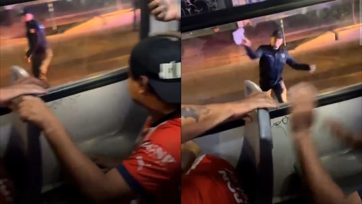 Captan brutal agresión de policías a aficionados de Chivas, tras el juego ante Querétaro