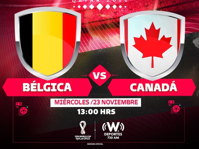 Bélgica vs Canadá, en vivo y en directo online, Qatar 2022, Jornada 1, Grupo F, Copa del Mundo
