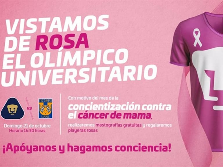 Pumas contra el cáncer de mama. Foto: