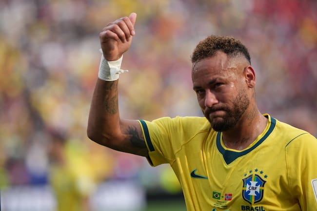 Reacción de Neymar tras la eliminación de Brasil