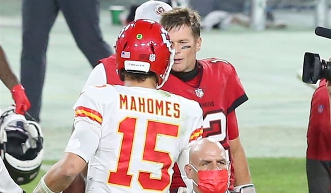 Mahomes vs Brady. Foto: GettyImages