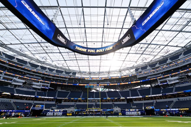 Interior del SoFi Stadium, casa de Los Angeles Rams y Los Angeles Chargers