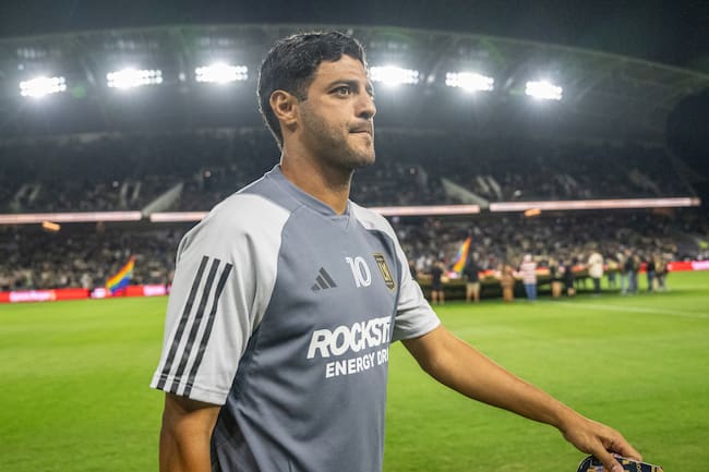 Carlos Vela de Los Angeles FC previo al partido contra Vancouver Whitecaps FC