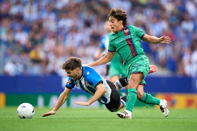 Carlos Álvarez en el RCD Espanyol de Barcelona vs Levante UD