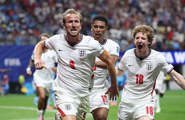 Harry Kane, Jude Bellingham y Anthony Gordon