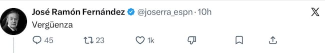 José Ramón Fernández en redes sociales