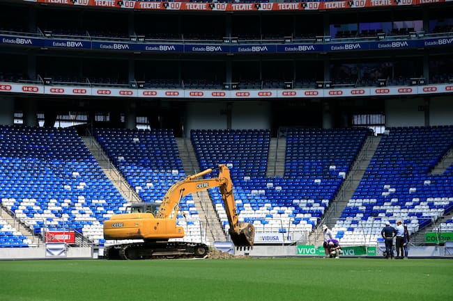 Obras en el Estadio BBVA en 2025 de cara a la Copa Mundial de la FIFA 2026.