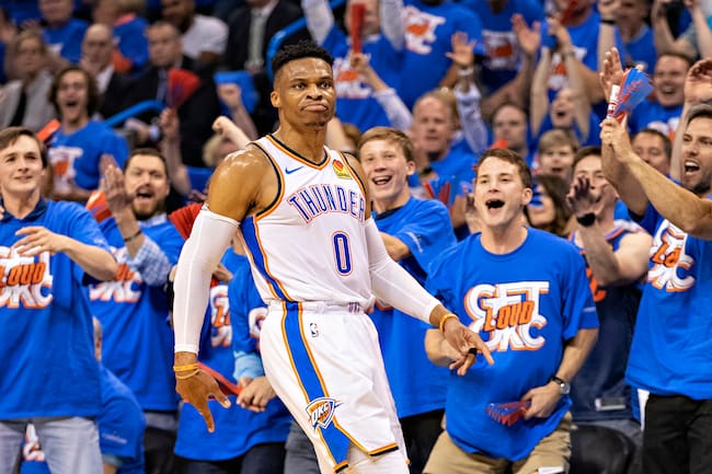 Russell Westbrook en Oklahoma en 2019