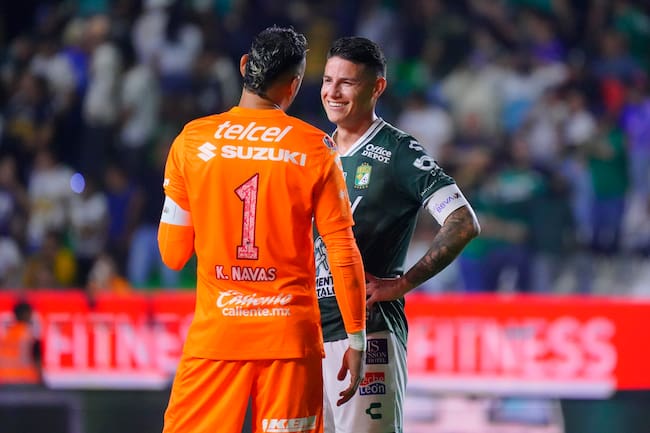 Reencuentro entre James Rodríguez y Keylor Navas