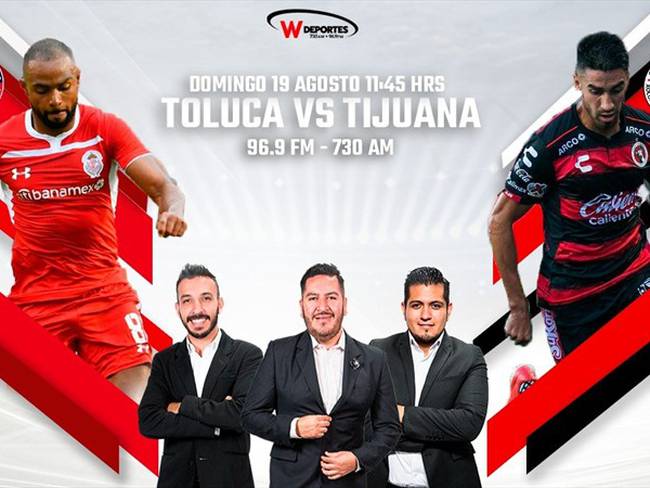 Toluca vs Tijuana. Foto: W Deportes